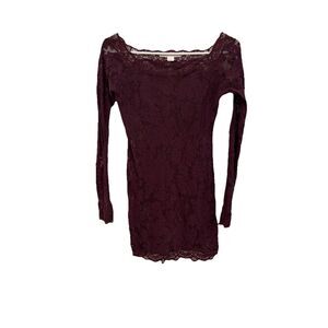 Y2K Vintage VICTORIA’S SECRET Lace tunic long sleeve layering purple small